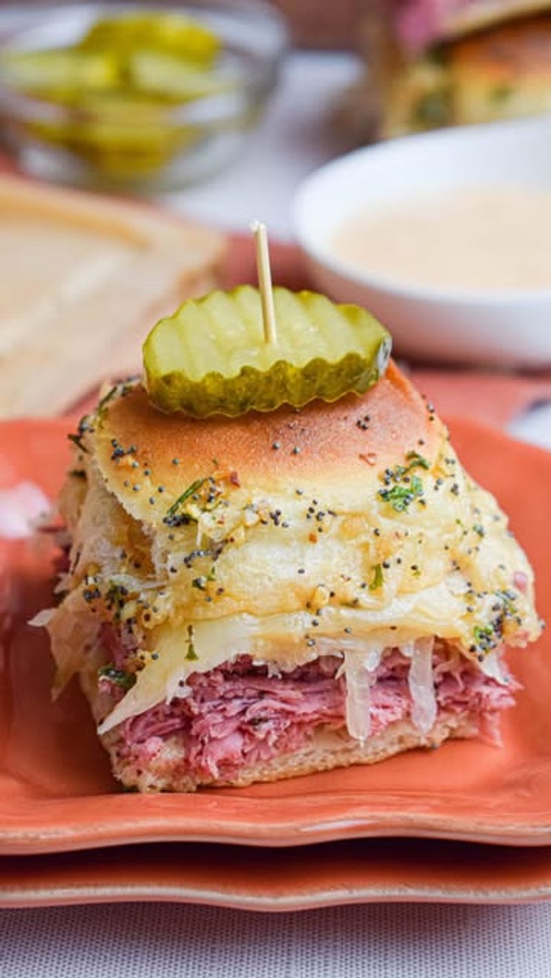 Corned Beef Sliders with Pickles