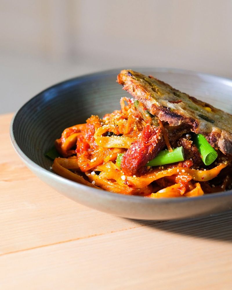 Corned Beef And Kimchi Noodles