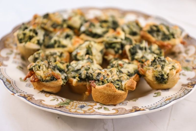 Crescent Roll Spinach Artichoke Cups