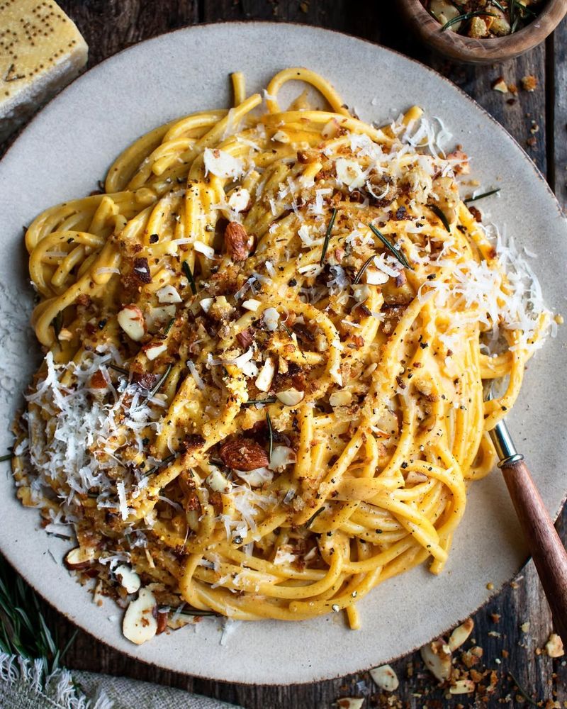 Ciccio's Pumpkin Basil Bucatini