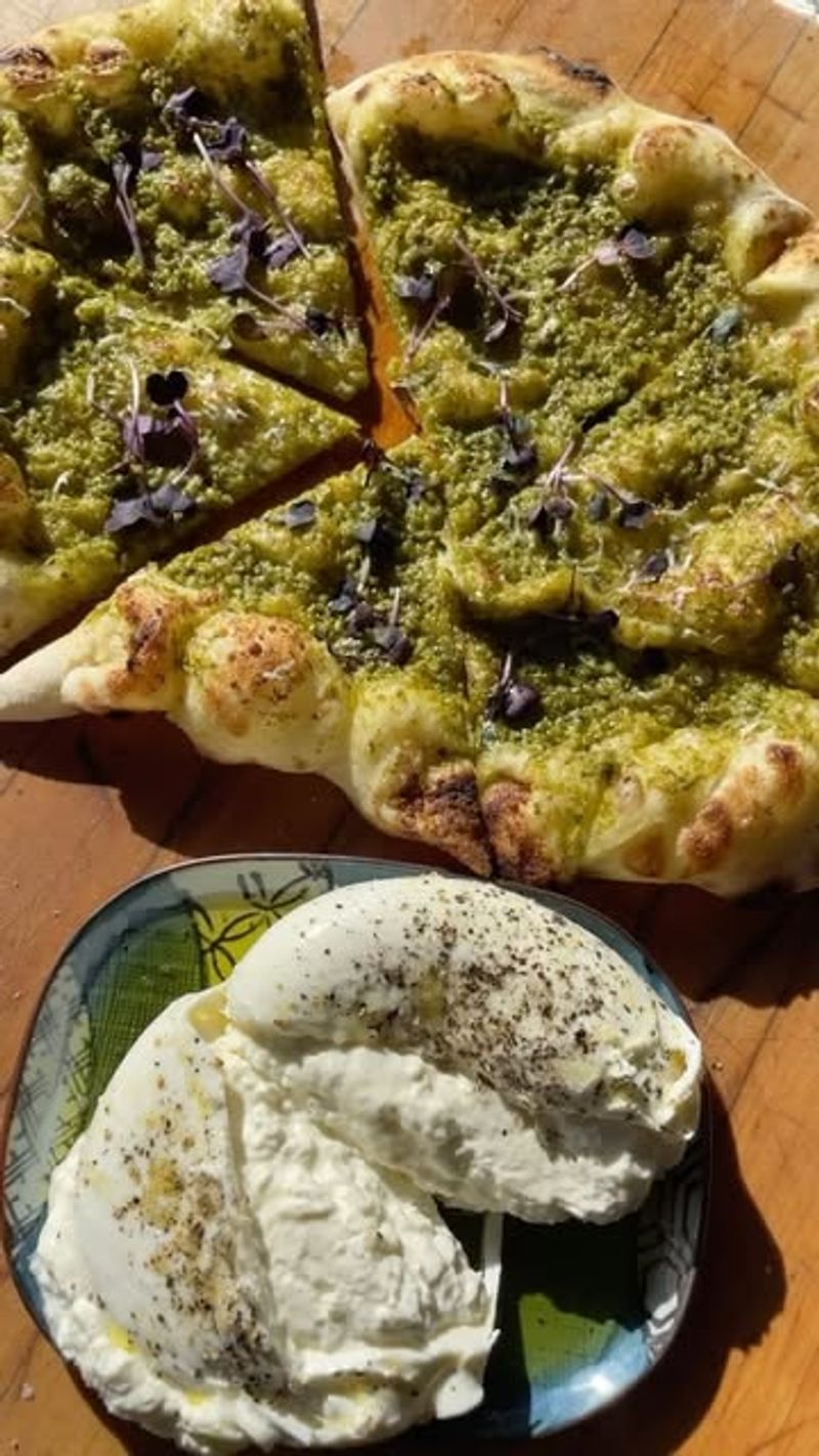 Radish Top Pesto Pizza