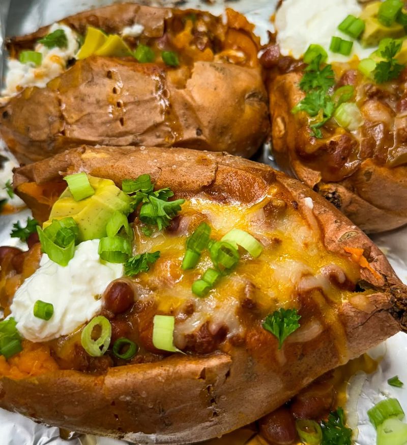 Chili-Stuffed Baked Potatoes