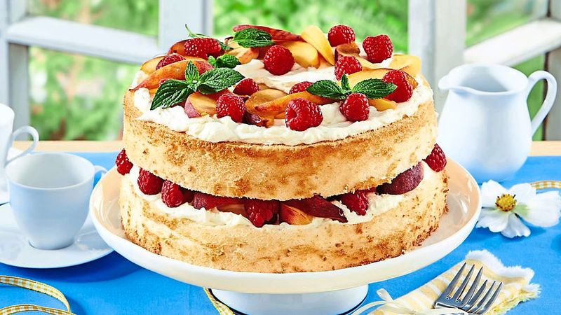 Peach Melba Layer Cake