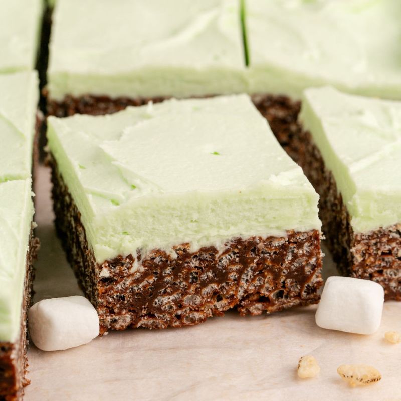 Minty Rice Krispie Treats