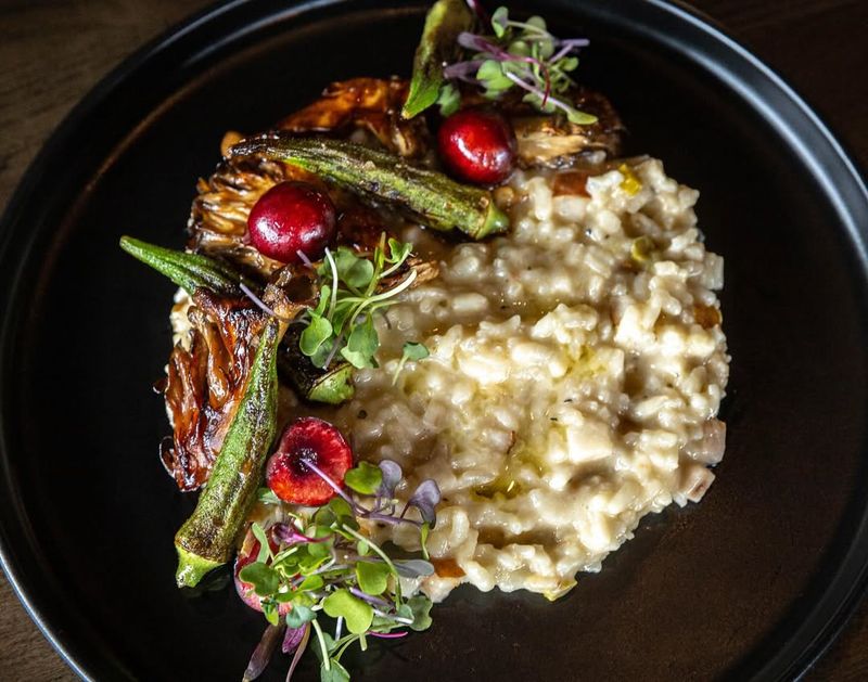 Okra And Mushroom Risotto