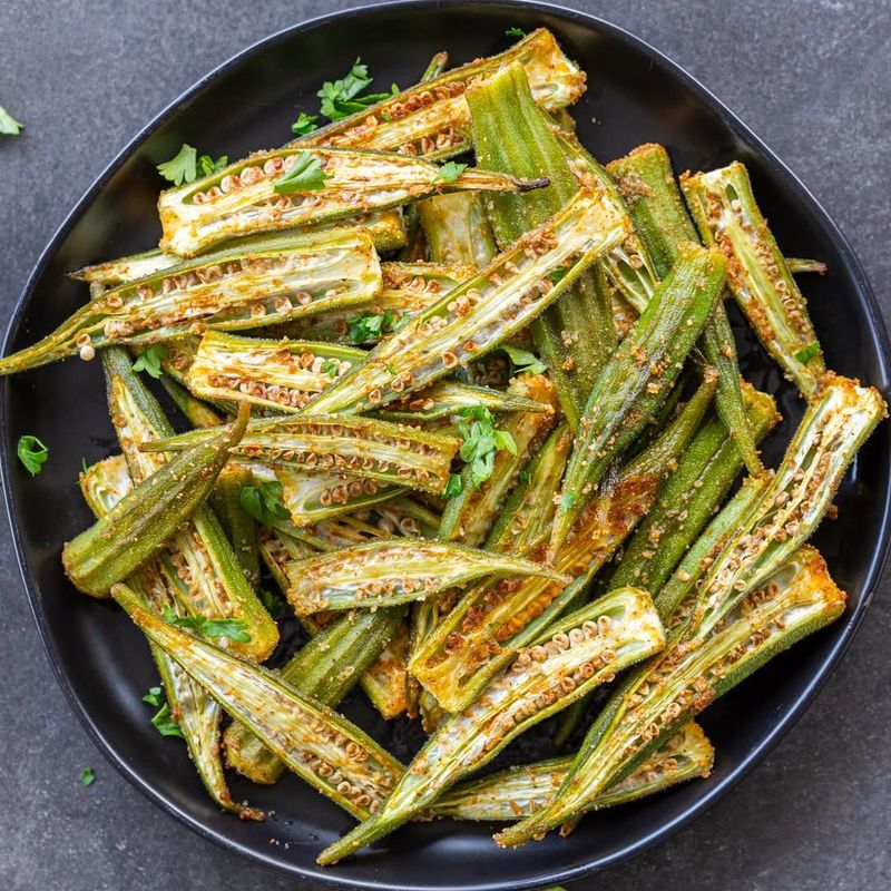 Roasted Okra With Garlic