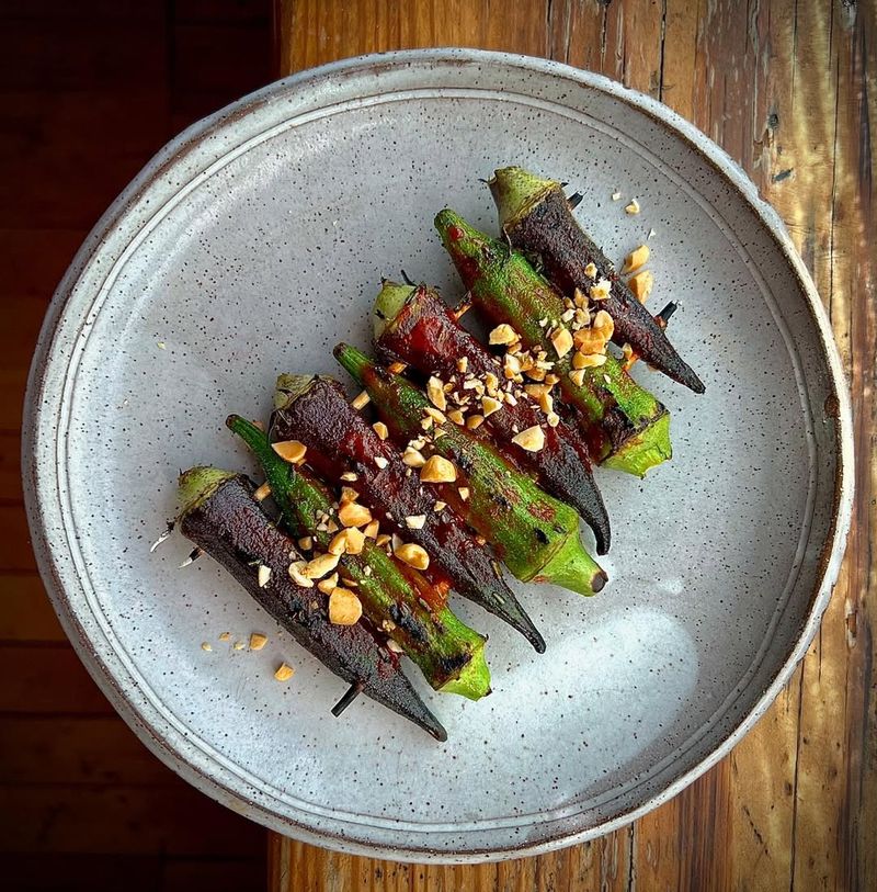 Grilled Okra Skewers