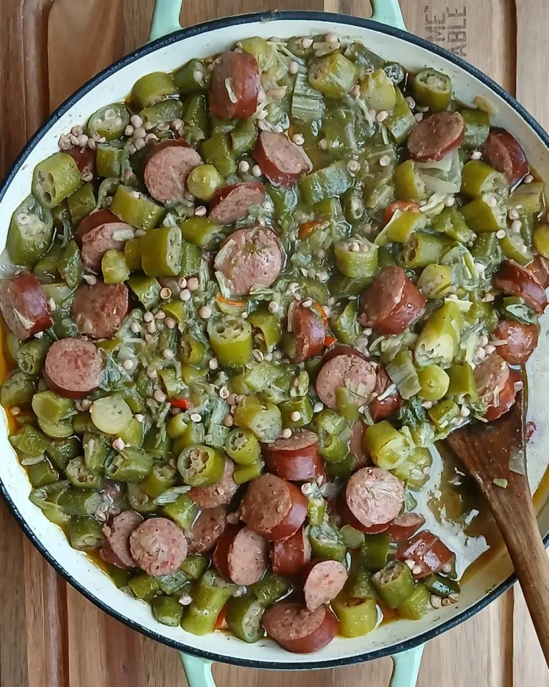 Okra And Sausage Skillet