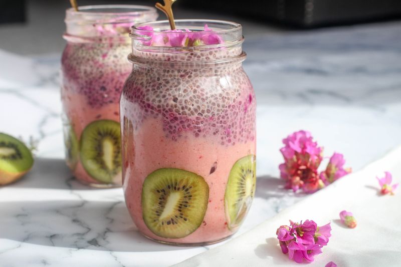 Dragon Fruit And Lychee Parfaits