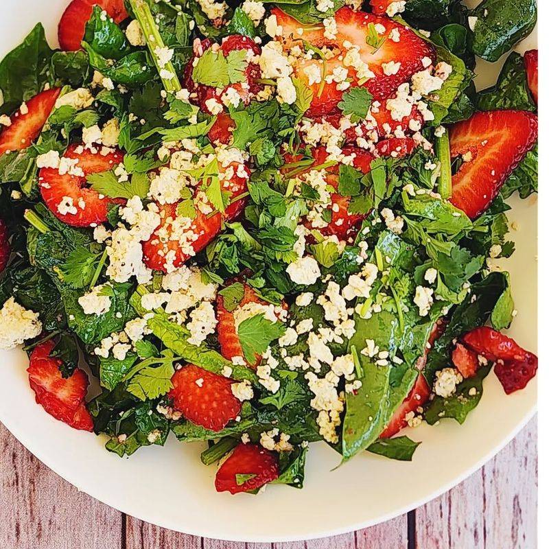 Wild Berry Kale Salad With Grilled Tofu
