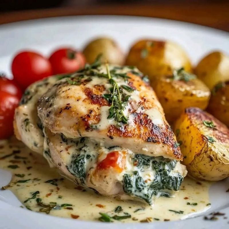 Spinach And Feta Stuffed Chicken