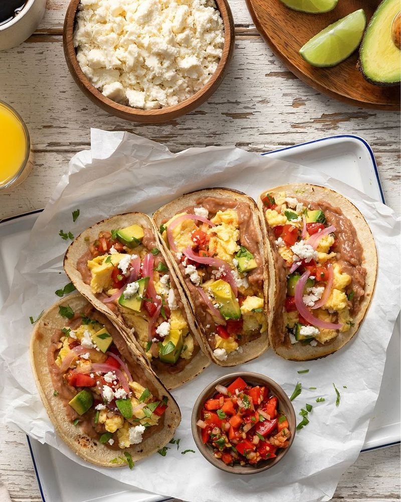 Chili Bean Breakfast Tacos