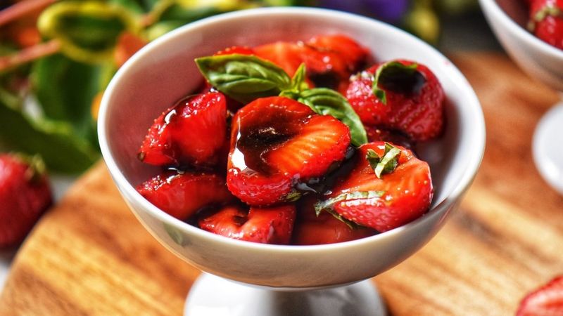 Strawberry And Basil Balsamic Glaze