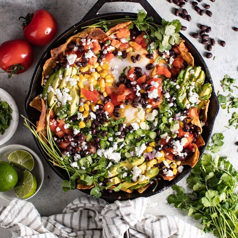 Breakfast Nachos With Black Beans