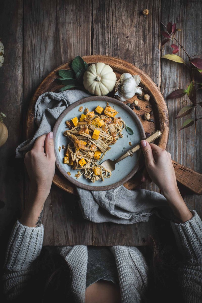 Spaghetti Squash With Hazelnut Cream and Sage