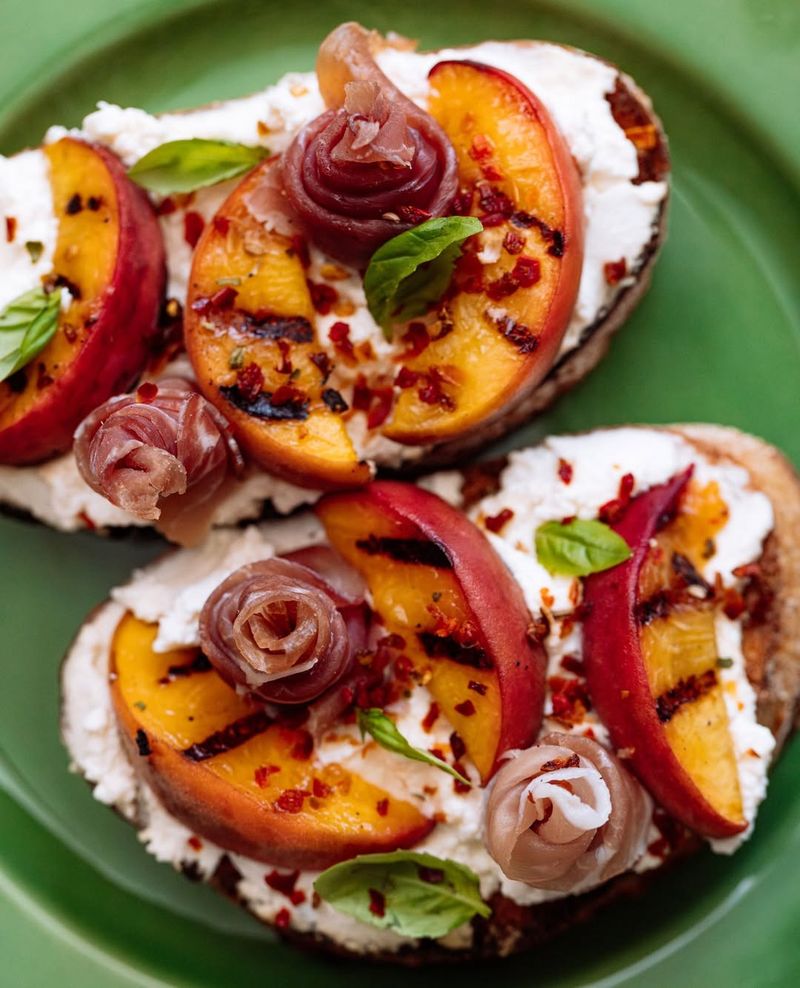 Grilled Peach Bruschetta