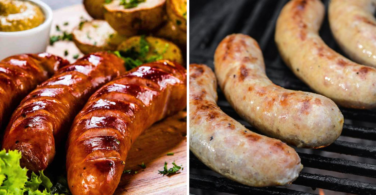 bratwurst and kielbasa