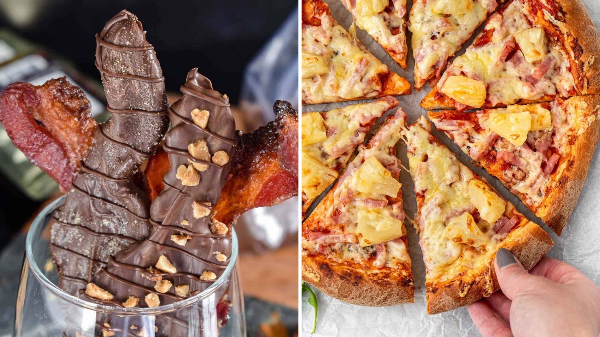 bacon and pizza