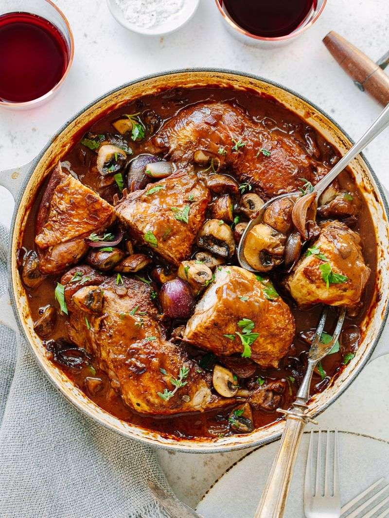 Coq Au Vin (Chicken Braised In Wine)