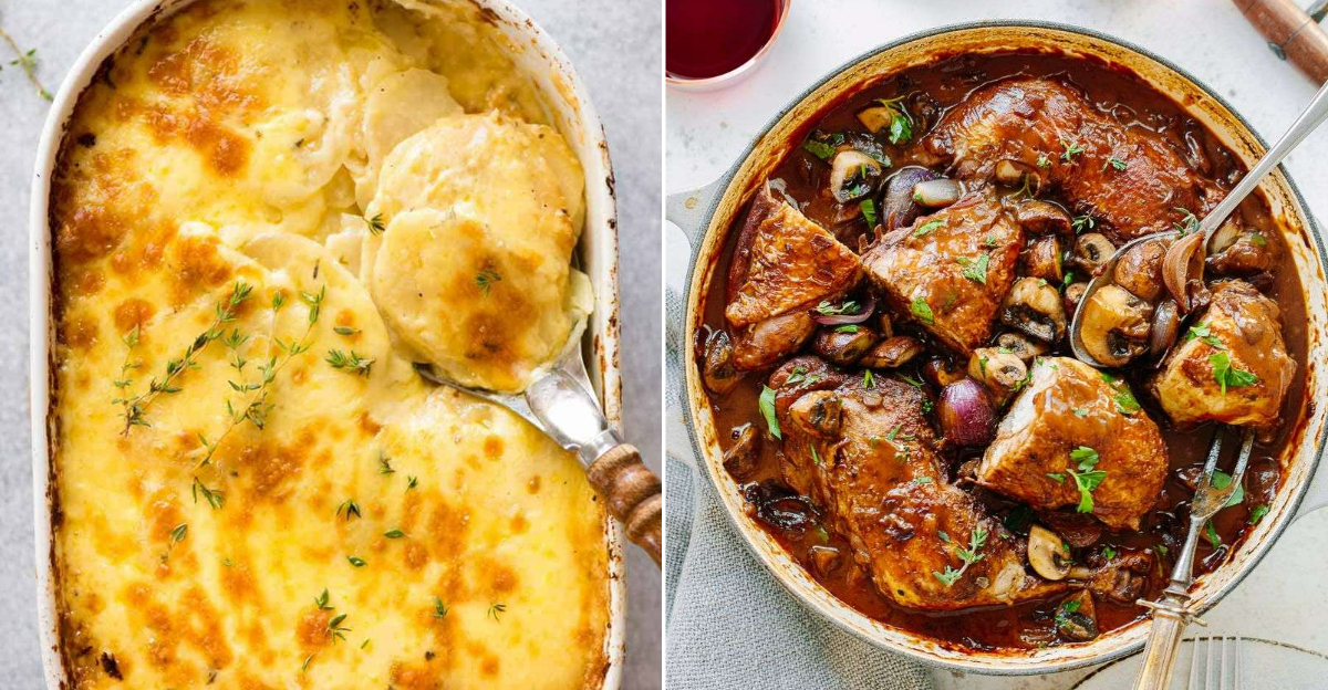 tasty French dinner dishes