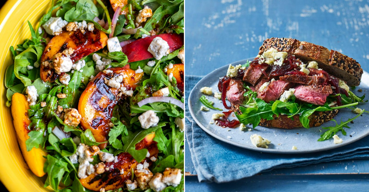 delicious dishes with blue cheese