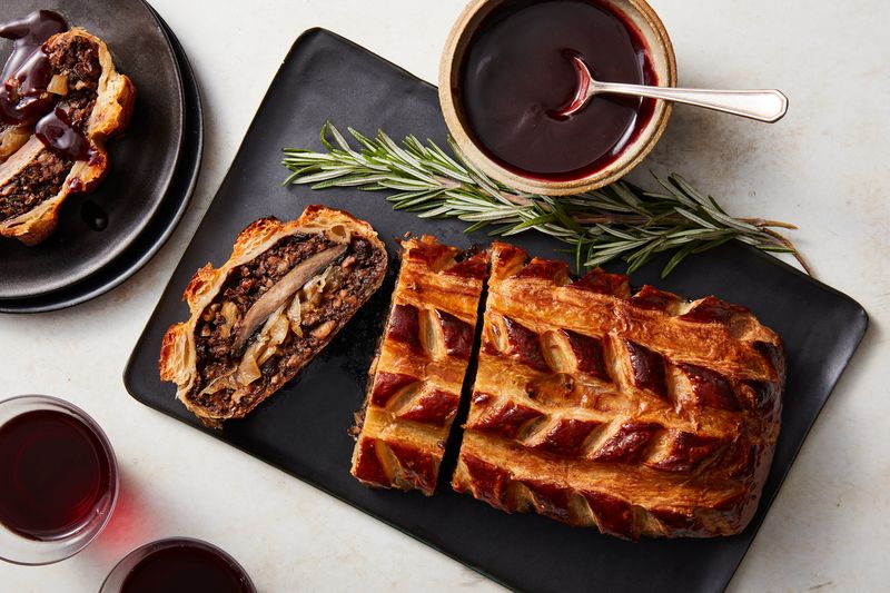 Mushroom Wellington With Rosemary Gravy