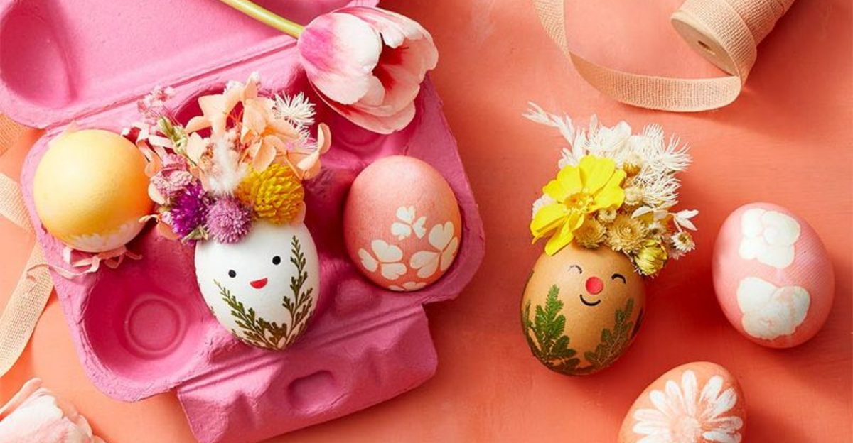 creatively decorated Easter eggs