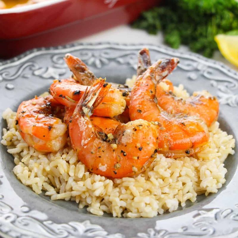 Garlic Butter Shrimp And Rice