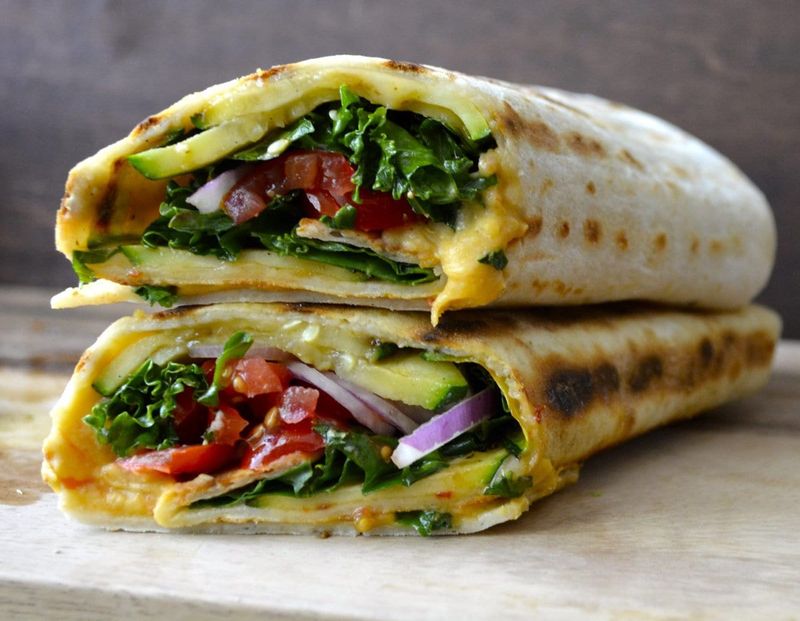 Grilled Zucchini And Hummus Wrap