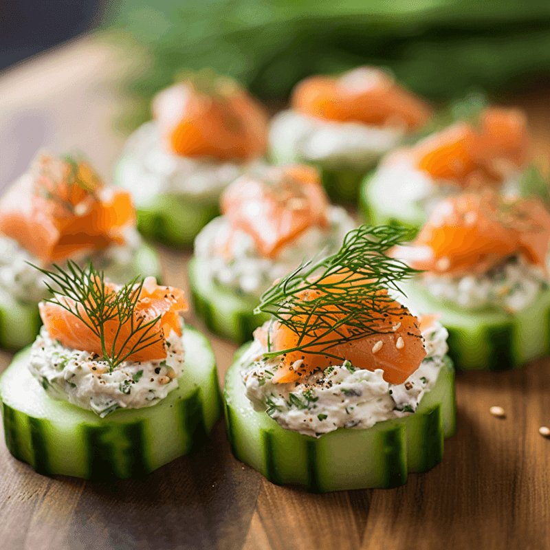 Smoked Salmon & Cucumber Stacks
