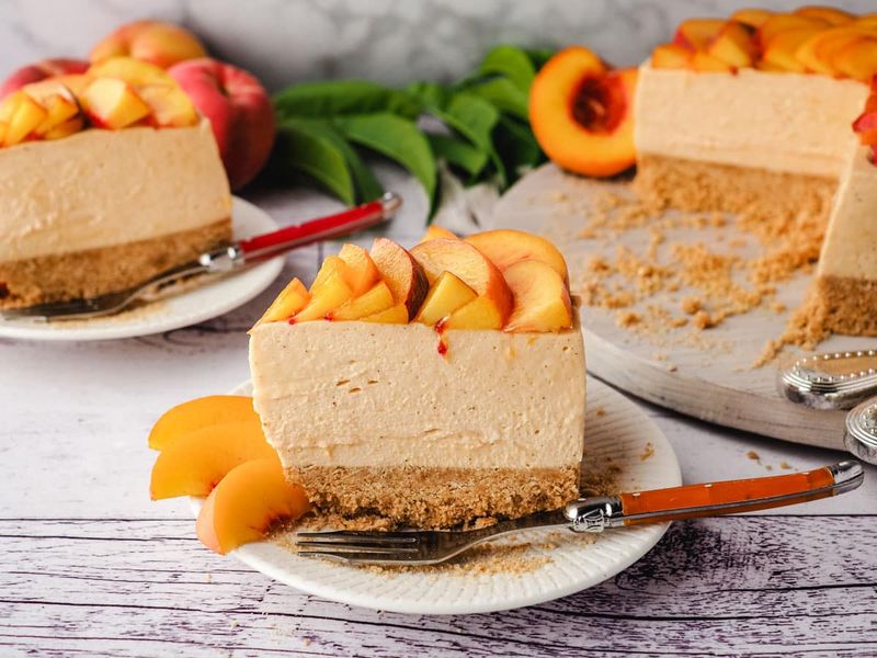 Peach Ginger Cheesecake