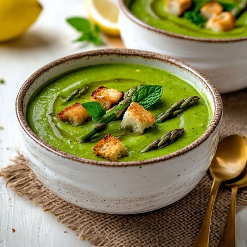Asparagus And Mint Pea Soup