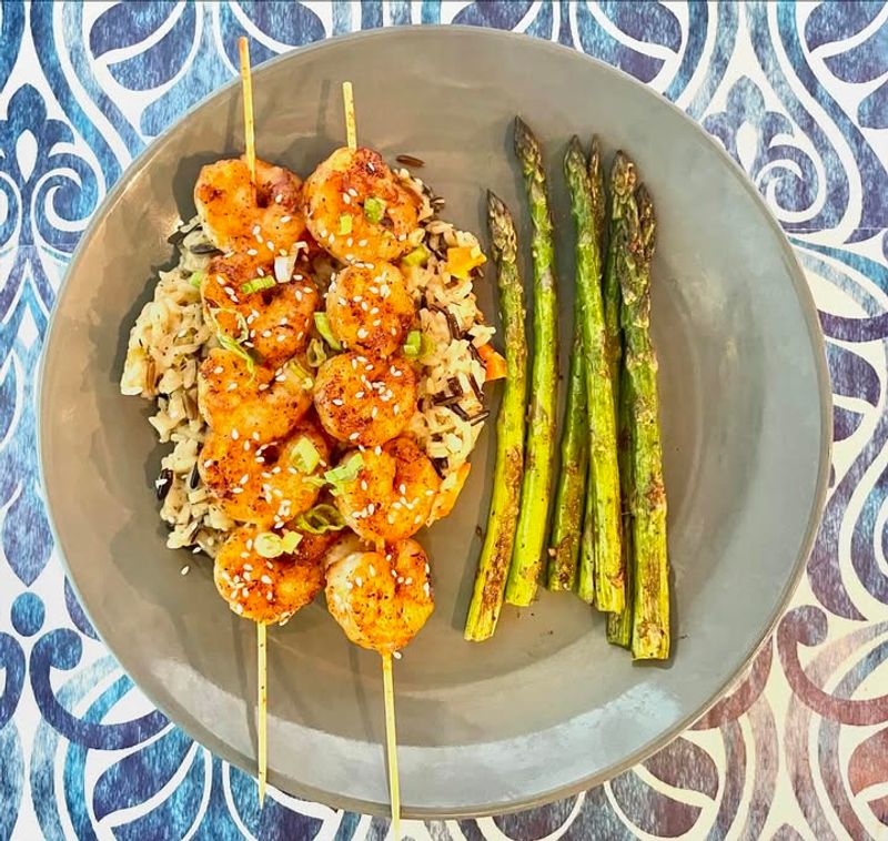 Asparagus And Shrimp Skewers