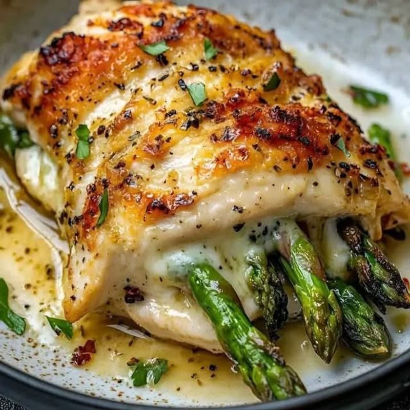 Asparagus And Cheese Stuffed Chicken