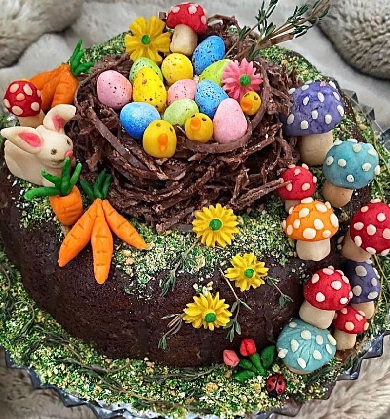 Chocolate Easter Egg Nest Cake