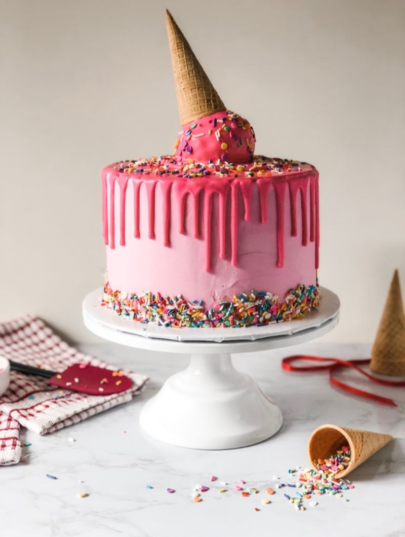 Upside-Down Drip Ice Cream Illusion