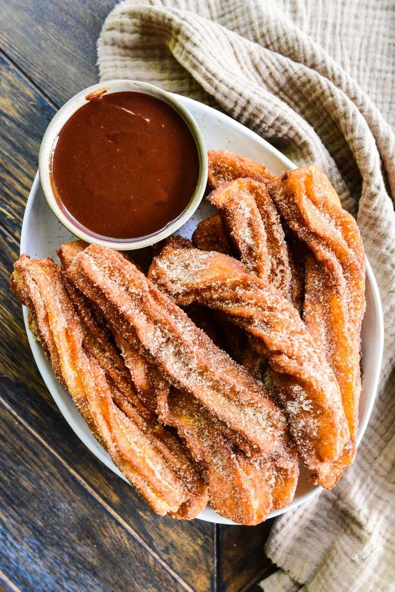 Homemade Churros With Chocolate Sauce