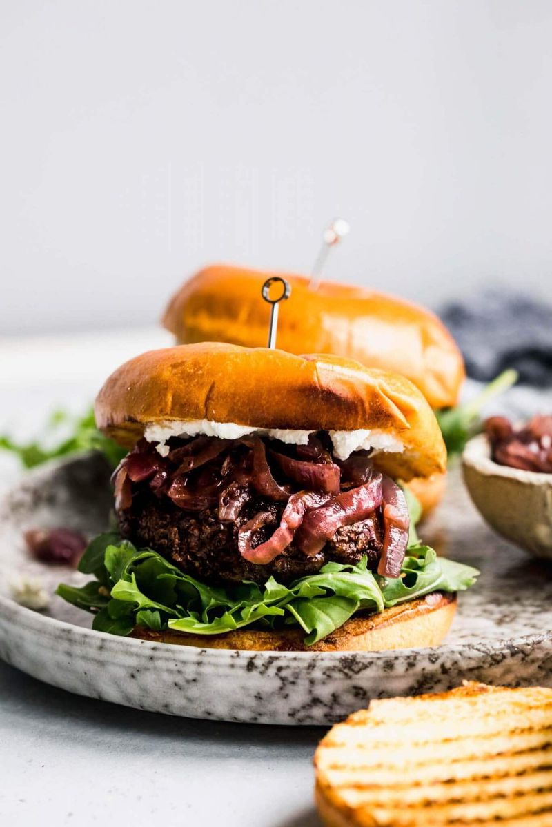 Pickled Red Onions And Goat Cheese