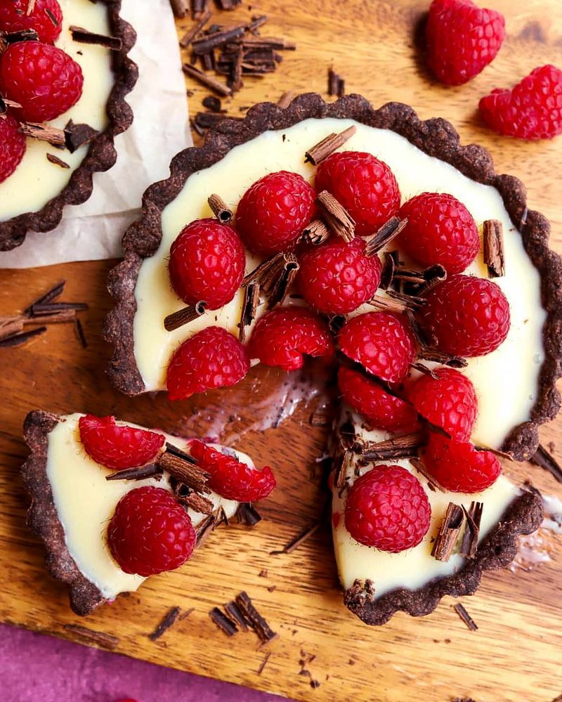 White Chocolate Raspberry Tarts