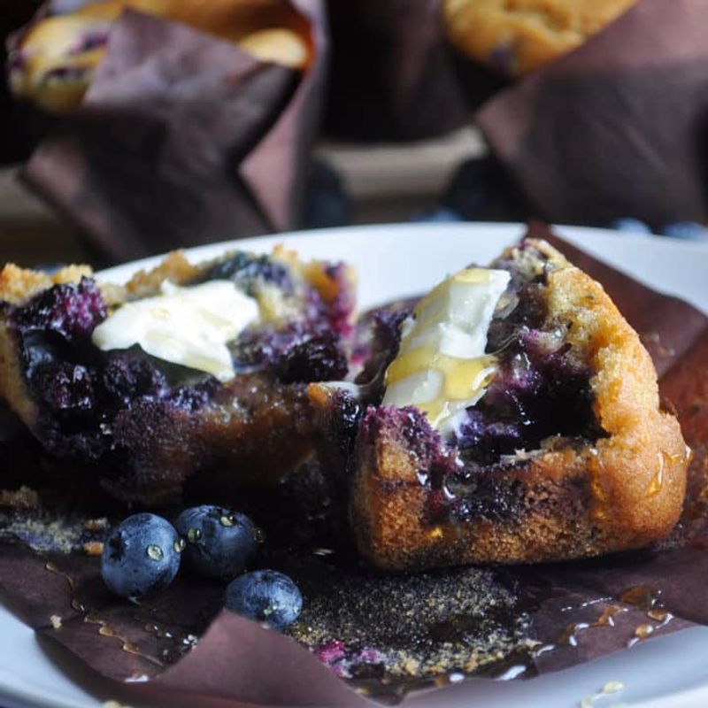Blueberry Cornbread Muffins