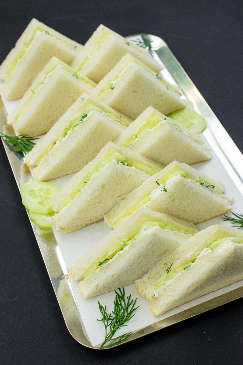 Cucumber Sandwiches On White Bread
