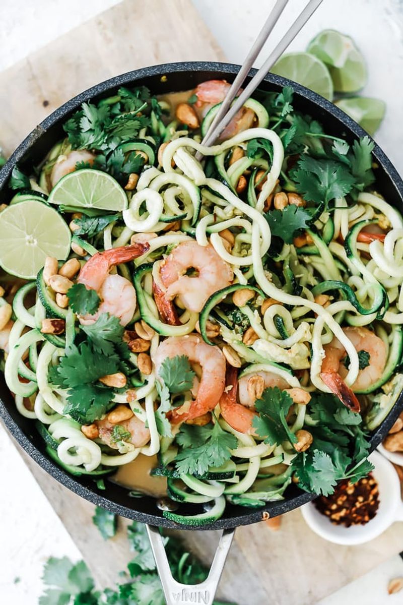 Zoodle Pad Thai With Shrimp