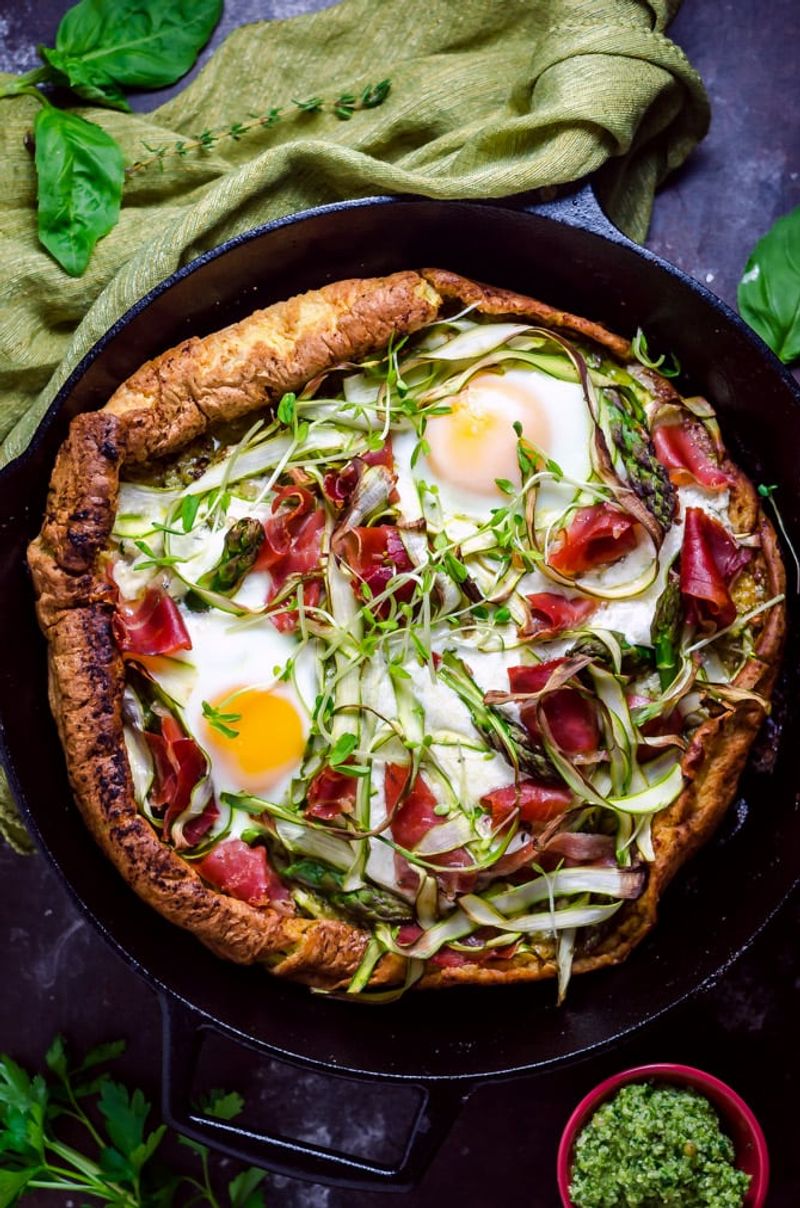 Prosciutto And Asparagus Dutch Baby