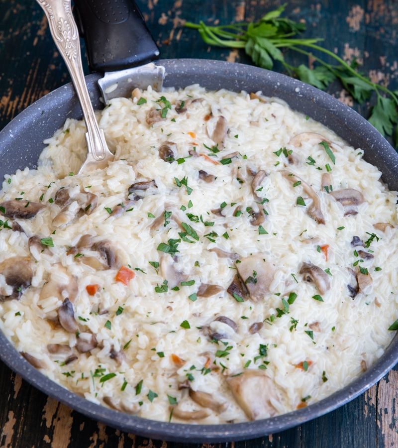Fontina And Mushroom Risotto