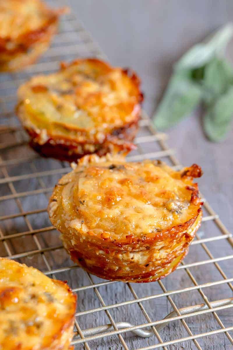 Cheesy Au Gratin Potato Stacks