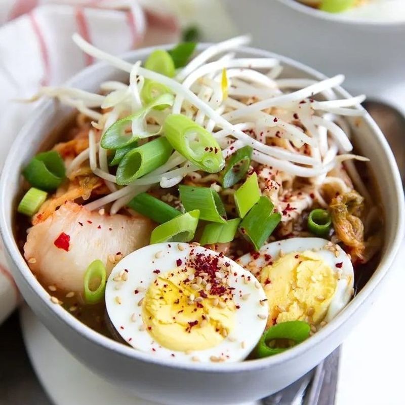 Ramen With Egg And Greens