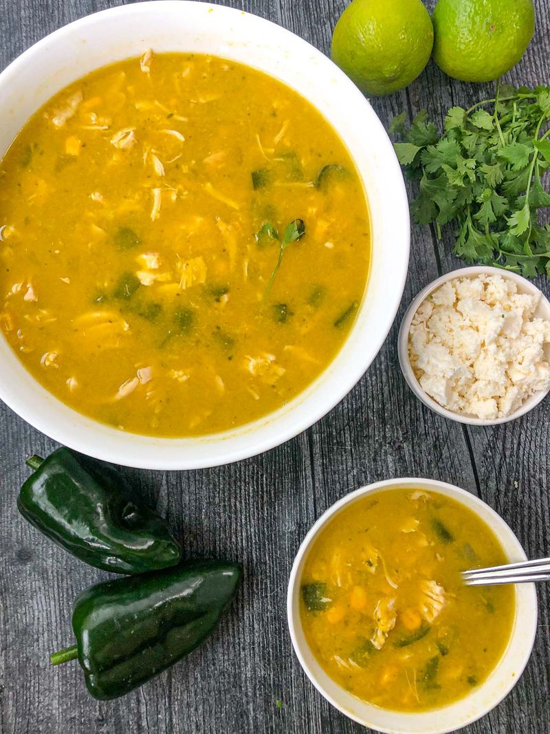 Roasted Poblano And Corn Soup