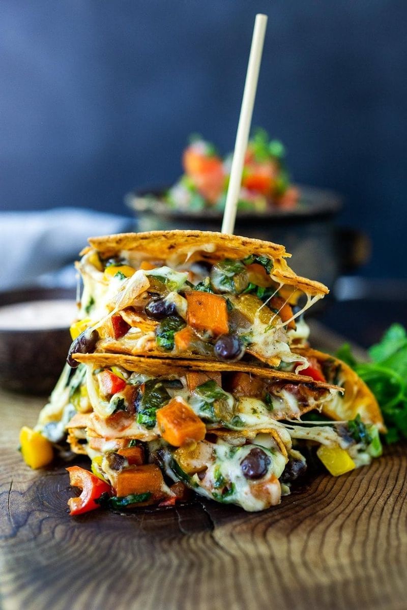 Veggie And Black Bean Quesadillas