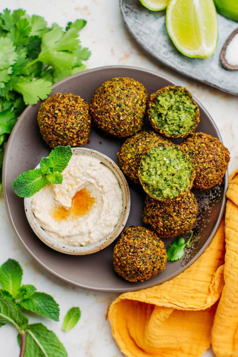 Pea Falafel Wraps With Tahini Sauce