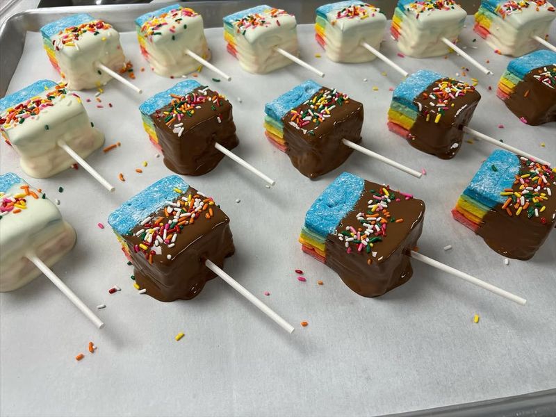 Rainbow Marshmallow Pops